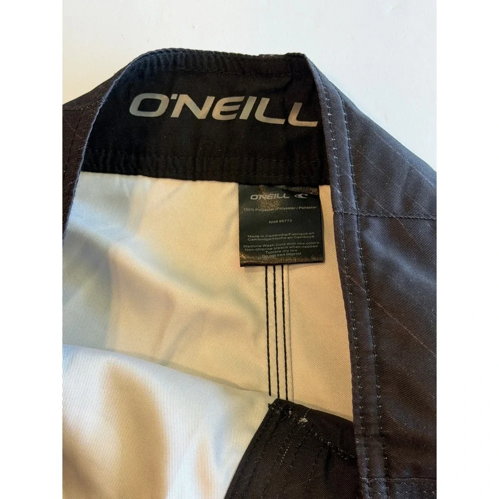 ONeill Mens BBQ Print‎ Board Shorts Black Hamburger Hot Dog Beer Trunks Size S